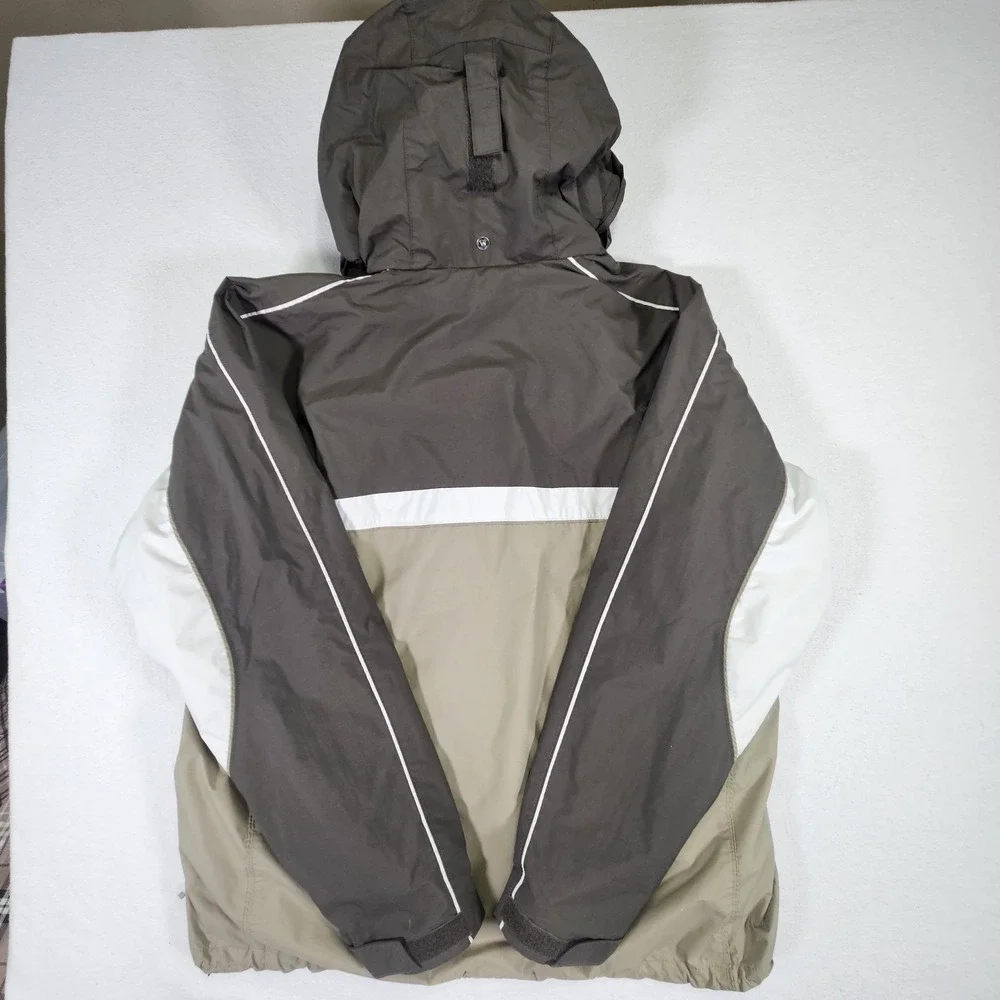 Columbia Mens XLT Interchange 3-in-1 Jacket Gray Brown Hooded Winter Coat